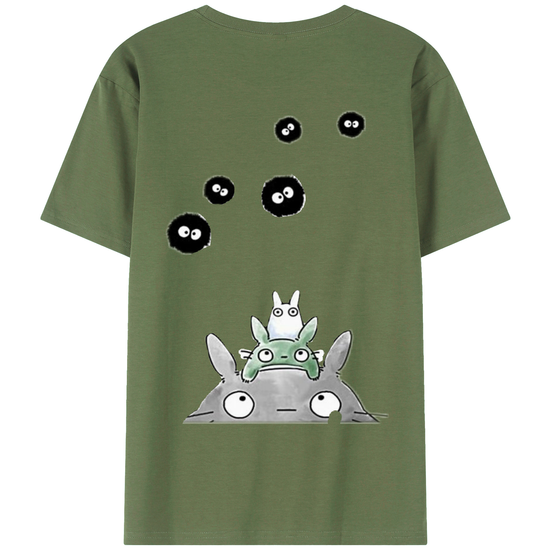 （画像用） となりのトトロ 草壁メイ 草壁サツキ My Neighbor Totoro Satsuki Kusakabe Mei Kusakabe 綿100％ メンズ半袖Tシャツ（バックプリント） 通気性